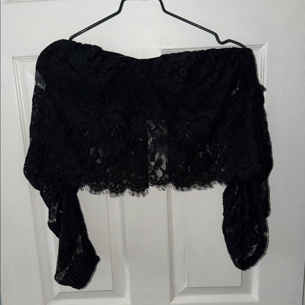 Fashion Nova Black Lace Crop Top